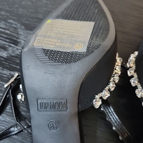 BRAND NEW TOP MODA POINTED TOE JEWEL STUDDED ANKLE STRAP CLOSURE SANDAL - Picture 15 of 16